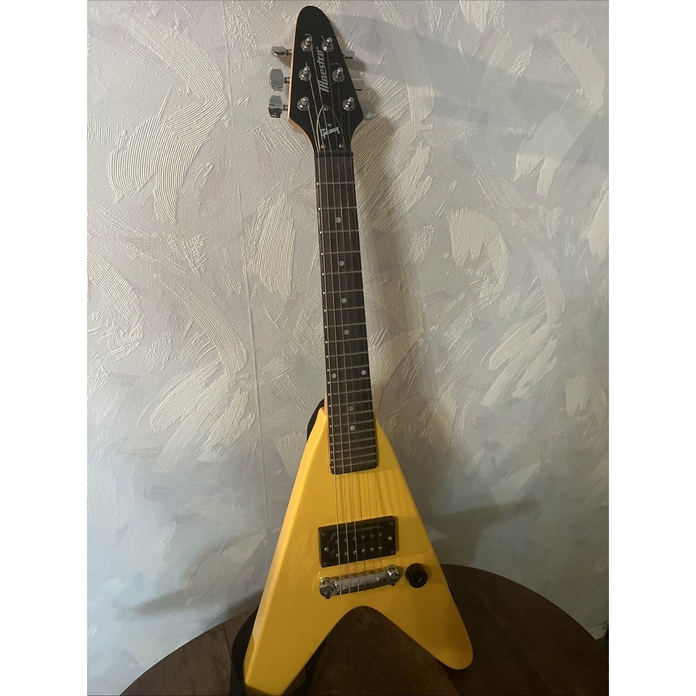 Maestro By Gibson Roadie Mini Flying V Electric Guitar Yellow-Guitar Only Works!